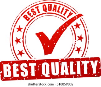 Illustration of quality stamp icon on white background