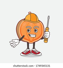 An illustration of Quararibea Cordata cartoon mascot character as smart technician