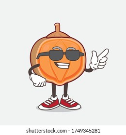 An illustration of Quararibea Cordata cartoon mascot character wearing black glasses