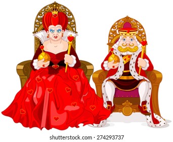 Illustration of queen and king