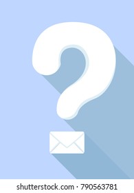Ilustración de un signo de interrogación con un sobre como punto