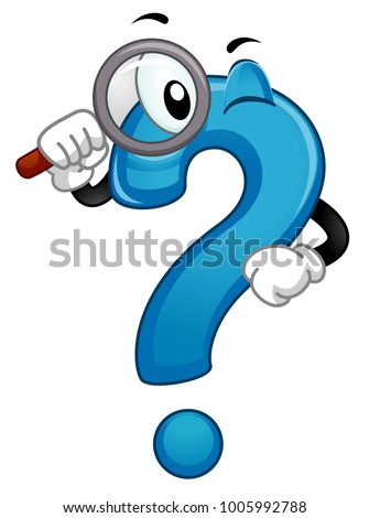 Illustration of a Question Mark Mascot Holding a Magnifying Glass Searching for an Answer