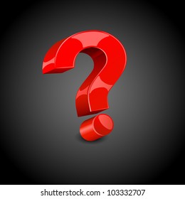 illustration of question mark on abstract black background