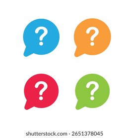 Ilustración de signo de interrogación, pegatina, icono, Vector.