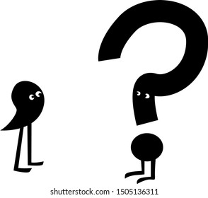 illustration of question mark, sticker,tshirt print, vector illustration