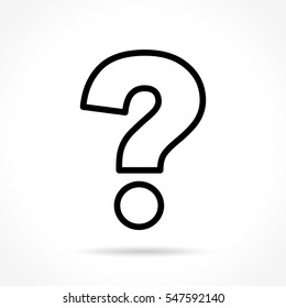 Illustration Of Question Mark Thin Line Icon Design