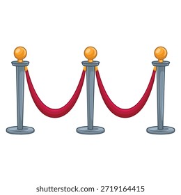 Ilustración de los soportes de cola aislados sobre fondo blanco ideal para el control de multitudes de diseño de área de espera o la formación de líneas Vector temático