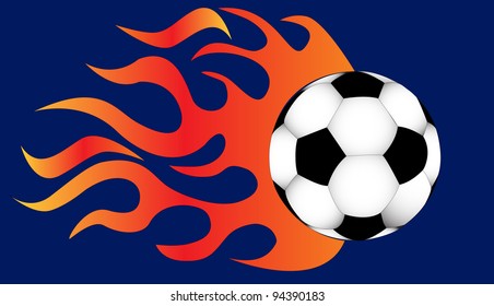 illustration quickly flying ball fire for him