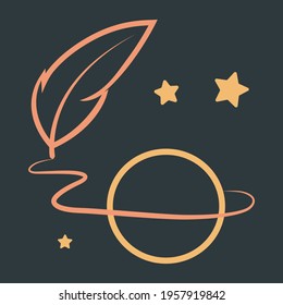 Illustration: quill pen drawing jupter