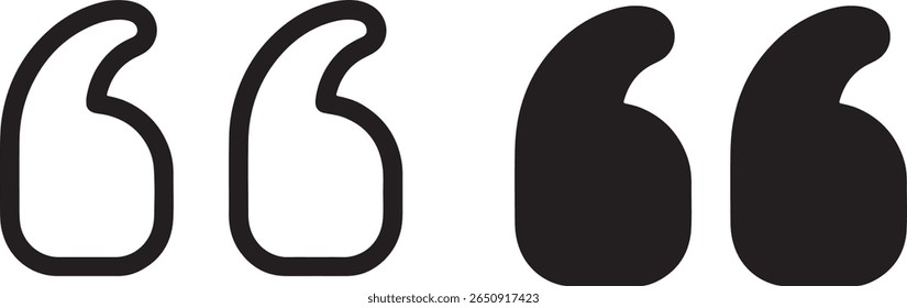 Illustration of quotation marks in black and white colors