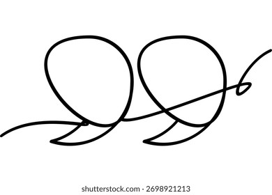 Ilustração de aspas com design de linha contínua. Um interessante design de linha abstrata.