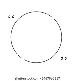 Illustration quotes quote frame text message round circle. Writing space