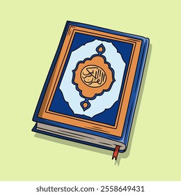 Illustration of a Quran with Decorative Cover