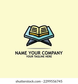 ilustración de un logotipo de diseño de quran ilustración de diseño de icono simple
