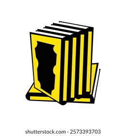 Illustration Quran icon in flat style in black and yellow. illustration of the Muslim holy book, namely the Quran. Design element illustration with an Islamic religious theme