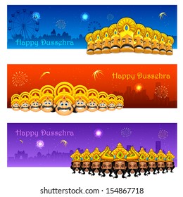 illustration of Raavana with ten heads for Dussehra