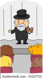 Illustration Of A Rabbi At Work