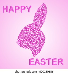 illustration Rabbit. Abstract rabbit icon. Vector illustration. illustration out the gears.