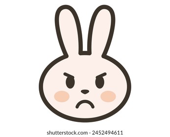 Illustration of a rabbit with an angry face