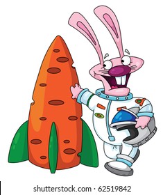 illustration of a rabbit astronaut