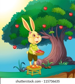 illustration of a rabbit in a beautiful nature