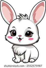 Illustration Rabbit Cartoon 2d For Sticker