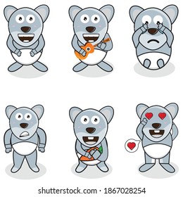 illustration of rabbit collection bundle set in flat design