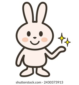 Illustration of a rabbit explaining, introducing, and guiding