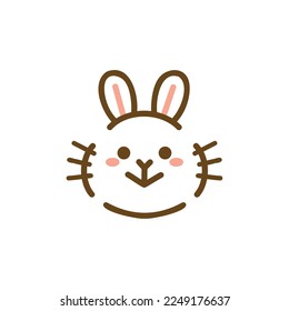 Illustration of rabbit face icon