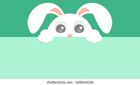 illustration of a rabbit hiding and peering from above. can be used for posters, banners, backgrounds, greeting cards, and information boards for Easter events. Happy Easter