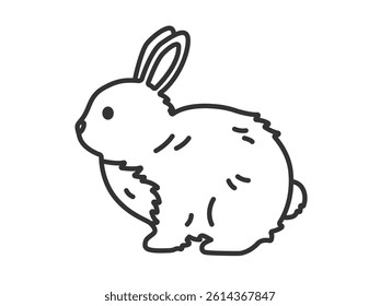 Illustration of a rabbit (line drawing).