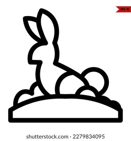 illustration of rabbit line icon 