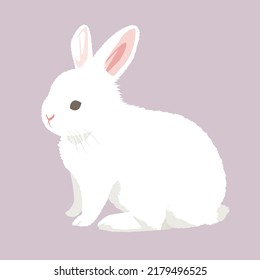 Illustration Rabbit Looking Left Vector Illustration Stock Vector ...