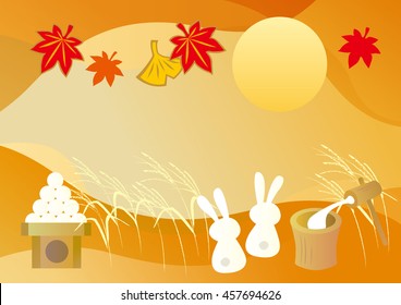 Illustration of rabbit and the moon