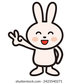 Illustration of a rabbit posing with pieces