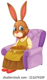 Illustration of a rabbit sitting