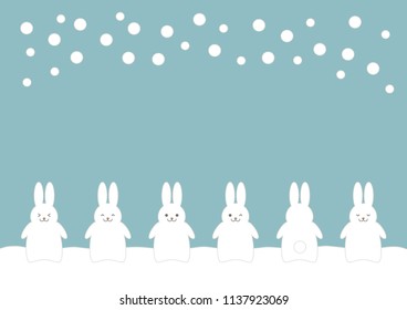 Illustration of rabbit and snow