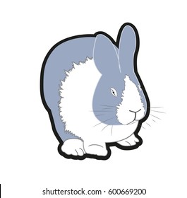 Illustration of a rabbit sticker