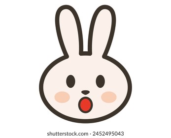 Illustration of a rabbit with a surprised face