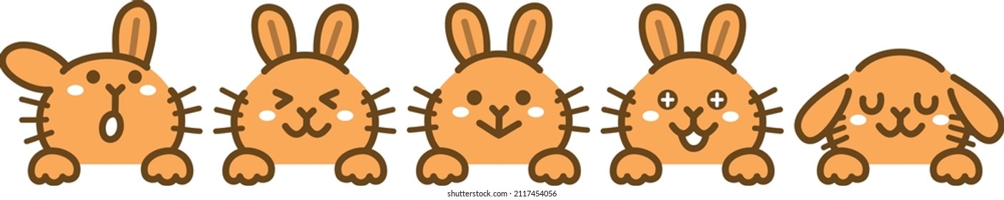 Ilustración de conejo en fila