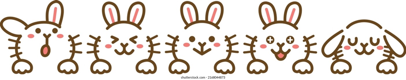 Illustration of rabbit together in a row