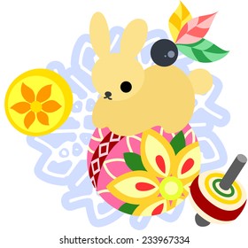 The illustration of the rabbit which is usable for the one point of greeting cards.