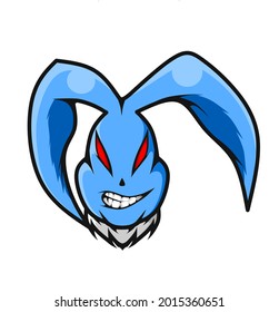illustration of a rabbit's head converted into a logo designvector