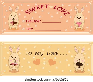 illustration of 
rabbits on Valentine's day