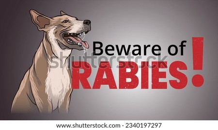 illustration of rabies warning in dogs