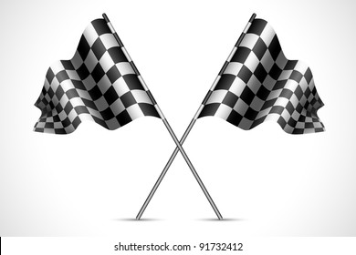 Illustration Of Race Flag With Checkered Texture