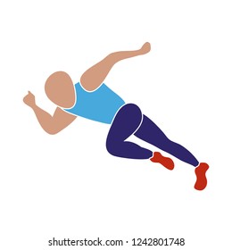 Illustration of a race runner. Colorful icon on white background.
