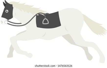 Illustration of a racehorse.
Illustration of a white horse.