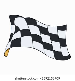 Illustration of Racing Flag Representing Motorsport Industry Isolated on White Background. Checkered Flag Illustration for Racing • Motorsport Finish Flag Icon