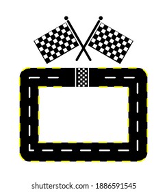 An illustration of racing track. An illustration of rectangle shaped road.